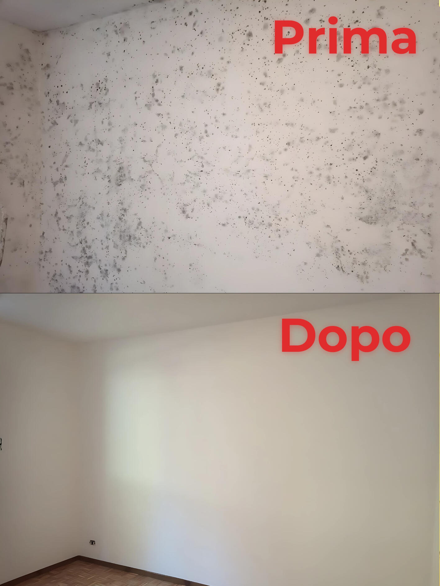 Rifacimento muro con muffa Imbianchino Bergamo Prima e Dopo Muro Con Muffa